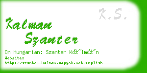 kalman szanter business card